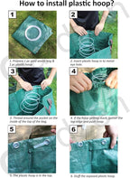 Gardzen 6-Pack 72 Gallon Yard Waste Bags, Reusable Heavy Duty Collapsible Garden Leaf Bags with Plastic Ring, Stand-Up Yard Waste Bin for Leaves, Lawn Debris & Grass Clippings
