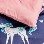 for Kids Unicorn Magic 4-Piece Comforter Set - Beautiful Motif Design Bedding Set with Embrodery Print