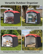 Oversized Outdoor Bike Storage Shed, Portable 210D Oxford PU4000 Bike Tent for 4-5 Bicycles, All-Weather Garden Storage for Motorcycles, Riding Lawn Mowers, Patio Furniture & Gardening Tools