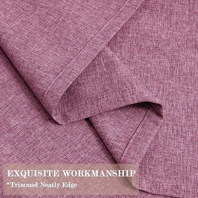 100% Blackout Linen Textured Drapes for Bedroom Pinch Pleated Curtains for Track System Portable Drapery for Sliding Glass Door/Storage/Space Room Divider, 70" Wx102 L, 1 PC, Lilac