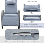 Patio Furniture Sets 3 Piece Outdoor, PE Wicker Rattan 2-Person ConversationSets with Adjustable Backrest Recliner Lounge Chairs and Coffee Table, Comforty Cushions, for Lawn Balcony, Gray