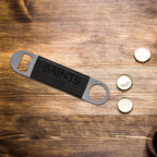 Rico Industries NFL Laser Engraved Bar Blade Faux Leather Laser Engraved Bar Blade - Great Beverage Accessory for Game Day