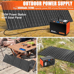 Takki Solar Generator 250W Portable Power Station with 40W Solar Panels 222Wh Pure Sine Wave Camping Lithium Battery Power Bank with AC 110V Outlet for Camping CPAP Home Use Emergency Outdoor