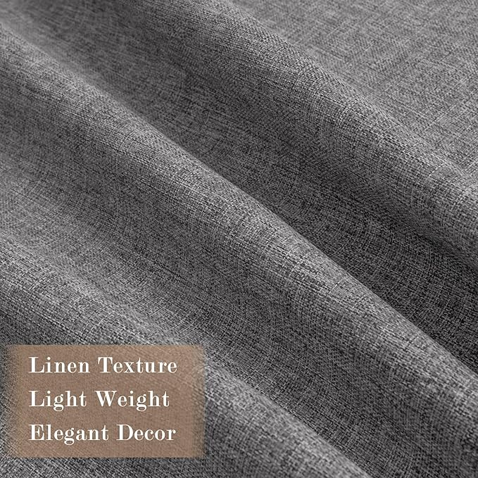 Room Divider Curtains Screen Partitions, Linen Look 100% Blackout Drapery 102 Inches Long, 100" Wide Pinch Pleated Window Drapes, Privacy Protecting, Light Blocking, (1 PC, Gray)