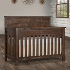 Evolur Santa Fe 5-in-1 Convertible Crib, Full Size Bed Rail, Antique Brown, Greenguard Gold Certified, 3 Mattress Heights