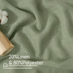 LAMIT Linen Curtians for Living Room 80 Inch Length, Bronze Grommet Light Filtering Semi Sheer Neutral Lightweight Rustic Farmhouse Boho Drapes for Bedroom, 2 Panels, Sage Green, 34 x 80 Inch