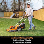 LawnMaster CLMF4821A Cordless Lawn Mower Brushless 48V MAX* 21Inch 3-in-1 Function Up to 1/2 Acre with 4X24V MAX* 4.0Ah Battery and a Dual Charger