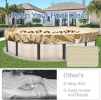 ECOOPTS 6 ft Round Pool Cover for Above Ground Pools, Swimming Pool Cover Protector Winter Safety Cover (Beige)