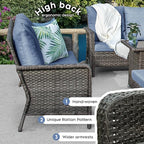 Yechen Patio Conversation Set 10 Seats with 44" Propane Gas Fire Pit Table - 7 Pcs Outdoor Wicker Furniture Set with Lid & Wind Shields - Sectional Sofa Set for Porch,Backyard