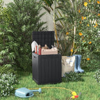 28 Gallon Deck Box,Resin Outdoor Storage Box with Lockable for Patio Furniture, Pool Accessories, Garden Tools Waterproof Outside Storage Box, Black