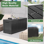 NUNU LAB 76 Gallon Deck Box, Large Resin Outdoor Storage Box, Waterproof Patio Storage Container with Double Wall Panels for Cushions, Garden Tools, Pool Toys, and Packages