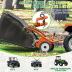 48" Lawn Sweeper Tow Behind, Grass Sweeper Tow Behind with 25.16 cu. ft Large Hopper, Heavy Duty Leaf & Grass Collector, Adjustable Brush Height Lever and Dumping Rope, Lawn and Yard Cleanup Tool