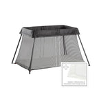 BabyBjörn Travel Crib Light + Fitted Sheet Bundle Pack, Black, One Size (640001US)