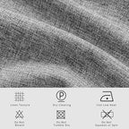 Macochico Extra Wide 100% Blackout Linen Curtains for Sliding Door Pleated Curtains with Hooks Insulated Soft Linen Drapes for Bedroom Living Room with Tieback Light Grey 100”Wx84”L 1 Panel