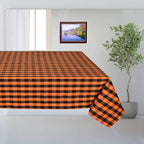 Urban Villa Tablecloth Cotton Tabletop 60x84 (6-8 Seat) Orange/Black Checks
