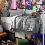 Bedsure Twin XL Comforter Sets - 5 Pieces Reversible Twin XL Bedding Sets, Bed Sets Comforters, Sheets, Pillowcase & Sham, Grey Twin Extra Long Size Bed in a Bag for College