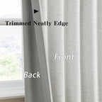 RAIN CITY Natural Blackout Curtains 96 Inch Long 2 Panels Set,Back Tab/Rod Pocket/Pleated Look with Hooks,Linen Blend Textured Rustic Farmhouse Heat Insulated Summer Drapes for Living Room 50W x 96L