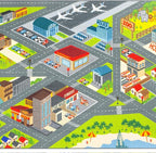 KC CUBS Road Play Map City Car Vehicle Traffic Educational Learning & Fun Game Area Non Slip Boy & Girl Kids Rug Carpet for Children Bedroom, Toddler Classroom & Baby Playroom Mat, Playtime Activity