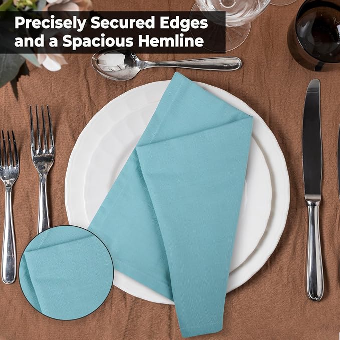 Urban Villa Cloth Napkins Cotton 20x20 (Set of 6) Aqua