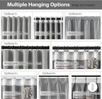 RAIN CITY Grey Linen Blackout Curtains 96 Inches Long,100% Light Blocking Textured Curtains for Bedroom Living Room Thermal Back Tab Rod Pocket Curtains 2 Panels with Hooks 50 x 96