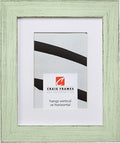 Craig Frames 8x10 Green Picture Frame Matted to 5x7, Rustic Wood Wall Decor | Ready to hang with a protective glass front, made in the USA for a gallery display