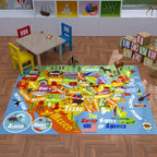 KC Cubs Playtime Collection USA United States Map Educational Learning & Game Area Rug Carpet for Kids and Children Bedrooms and Playroom (8'2" x 9'10"), Multi