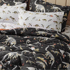 Dinosaur Twin Comforter for Boys,5 Pieces Kids Bedroom Bedding Set with Sheets and Pillowcase,Super Soft Lightweight for All Seasons,Grey,Machine Washable