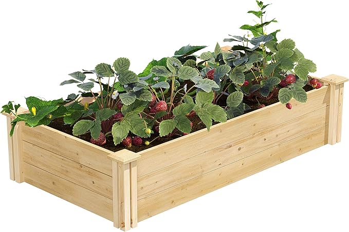 Greenes Fence Original Cedar Raised Garden Bed, 2' x 4' x 10.5" (3-Pack) - Made in USA with North American Cedar