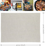 OSVINO Beige Grill Mesh Mat 5 Pack Reusable Non-Stick BBQ Grill Mats 16"x12" Outdoor Barbecue Baking Accessories Works on Gas Charcoal Electric Grill for Grilling Meat, Fish, Steak, Vegetables