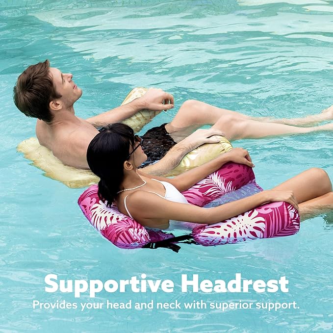 SLOOSH Inflatable Pool Floats Adult,2 Packs Floating Lounge Chairs,Blow up Pool Noodles for Adult Heavy Duty,Floating Chair for Party Summer Water Beach Lake Fun