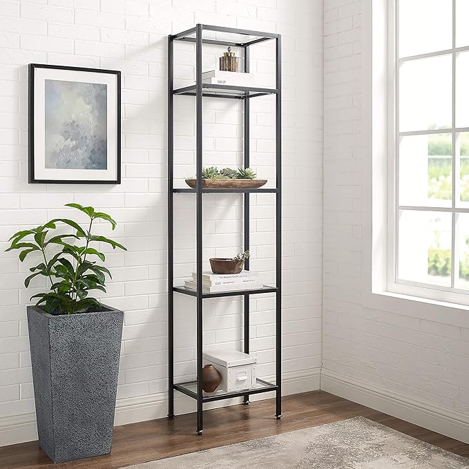 Crosley Furniture Aimee Narrow Etagere Bookcase, Oil-Rubbed Bronze