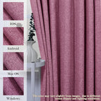 100% Blackout Linen Textured Drapes for Bedroom Pinch Pleated Curtains for Track System Portable Drapery for Sliding Glass Door/Storage/Space Room Divider, 70" Wx102 L, 1 PC, Lilac