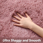 Super Soft Fluffy Shaggy Rugs for Living Room Bedroom, Fuzzy Plush Area Rugs for Girls Kids Room Nursery Home Decor, Furry Dorm Rug Cute Non-Slip Indoor Floor Carpet 4x6 Feet, Blush
