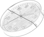 Decorative Modern Round Wood- Looking Plastic Wall Clock for Living Room, Kitchen, or Dining Room, Brown