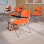 Flash Furniture HERCULES 5 Pack Orange Ergonomic Shell Chair with Left Handed Flip-Up Tablet Arm