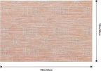 Leetaltree Coral Placemats Set of 12 - Heat Resistant Non-Slip Place mats for Dining Table, Washable Durable PVC Vinyl Woven Table Mats（Coral, 12）