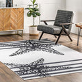 nuLOOM Starfish Machine Washable Ultra Thin Area Rug, 4' x 6', Grey