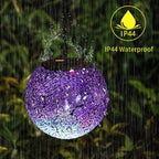 VCUTEKA Solar Lanterns Outdoor Waterproof - Hanging Solar Lights Garden LED Lanterns Mosaic Crack Glass Design for Landscape Patio Yard Garden Pathway Decoration