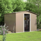 8FT x 6FT Metal Outdoor Storage Shed,Utility and Tool Shed Storage House w/Lockable Sliding Doors & Air Vent,Garden Shed for Backyard,Garden,Patio,Lawn