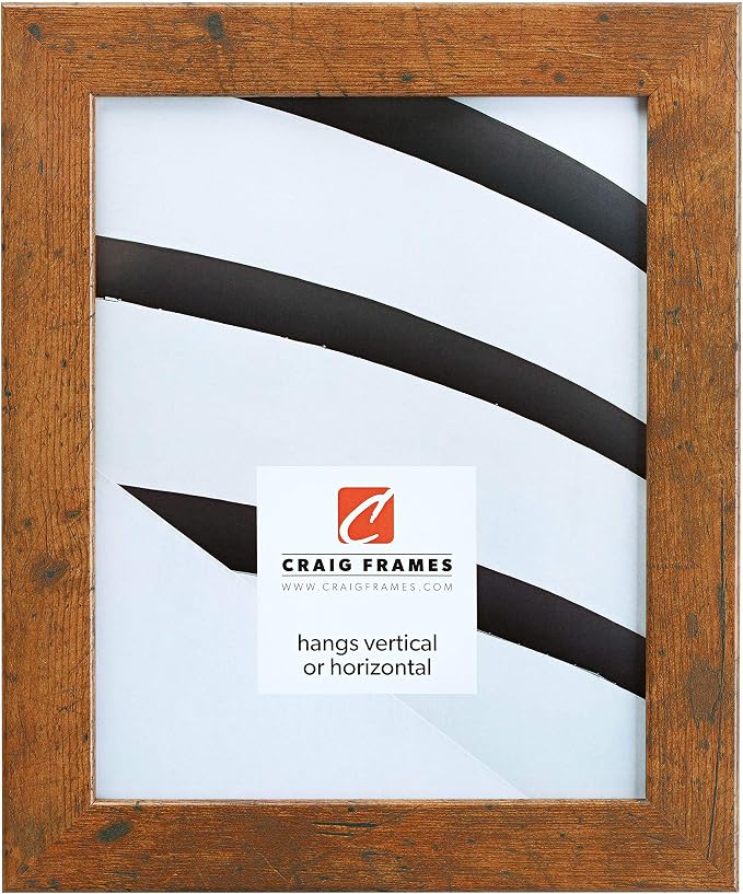 Craig Frames Bauhaus 125, 18x24 Picture Frame, Rustic Light Walnut