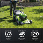 Greenworks 48V (24V x 2) 20" Brushless Cordless (Push) Lawn Mower (LED Headlight), (2) 4.0Ah Batteries and Dual Port Rapid Charger Included (200+ Compatible Tools)