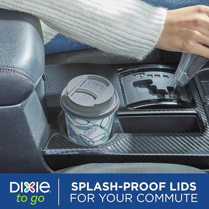 Dixie To Go Paper Coffee Cups With Lids, 16 oz, 108 Count (6 packs of 18 cups), Disposable Insulated Paper Cups for On-The-Go Hot or Cold Beverages
