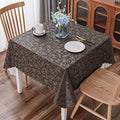 Smiry Square Waterproof Heavy Duty Vinyl Tablecloths, 54 x 54 Inch | Wipeable Washable Floral Embossed Table Cover for Kitchen and Dining Room, Indoor & Outdoor Use, Coffee