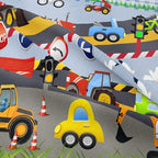 Tailor Shop Construction Vehicle Truck Comforter Set Full Size，Cartoon Excavator Bedding Sets Comforter Cover for Boys Childs Kids Teens ，Tractor Mixer Room Decor with 1 Comforter 2 Pillowcases