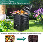 YITAHOME 120 Gallon (450L) Large Outdoor Compost Bin, Composter Box with Snap-on Top Lid and Aeration System, Lightweight Garden Compost Barrel Tumbler, Easy Assembly