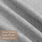 100" W x 84" L Faux Linen Room Divider Curtains, Full Blackout Pinch Pleated Drapes for Traverse Rod, Bedroom Divider Privacy Drapery with Hooks for Ceiling Track, 1 Panel, Light Grey