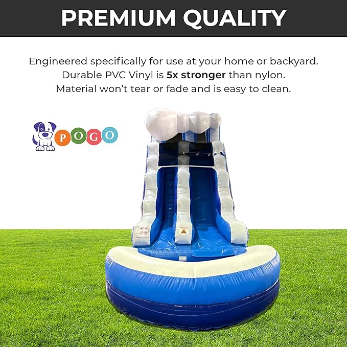 Inflatable Water Slide for Kids & Toddlers with Inflatable Pool, Backyard, Park or Commercial Use, Outdoor Water Play, Includes Blower Stakes, Splash Pool & Storage Bag, Large 25.5' x 9' x 15'
