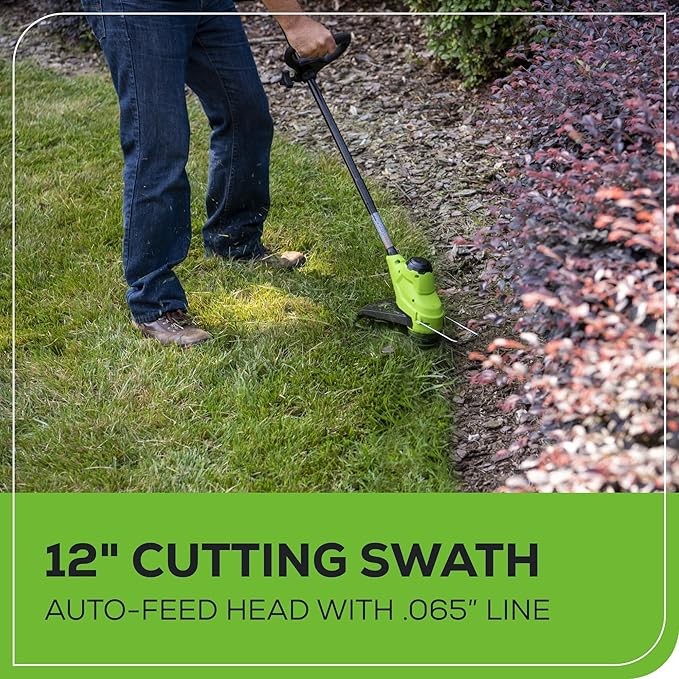 Greenworks 48V (2x24V) Lawn Mower Combo - 20" Push Mower, 12" String Trimmer, 320 CFM Leaf Blower + 24V Cordless Speed Saw - Ideal for Yard & Indoor