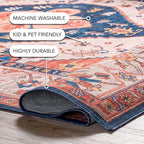 nuLOOM Carolyn Machine Washable Tribal Motif Ultra Thin Runner Rug, 2' 6" x 10', Rust