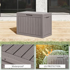 Outdoor Storage Box, 45 Gallon Outside Deck Box Waterproof,Resin Outdoor Storage Cabinet With Lockable Lid,Backyard Storage Bench For Garden Tools,Patio Cushions, Pool Tools, Package Delivery